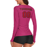 Custom Pink Red Women's Long-Sleeve Shirt