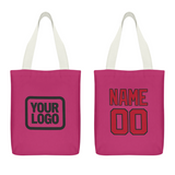 Custom Pink Red Canvas Tote Bag