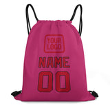Custom Pink Red Drawstring Bag