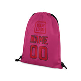 Custom Pink Red Drawstring Bag