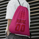 Custom Pink Red Drawstring Bag