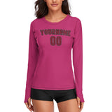 Custom Pink Crimson Red Women's Long-Sleeve Shirt