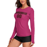 Custom Pink Crimson Red Women's Long-Sleeve Shirt