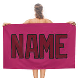 Custom Pink Crimson Red Beach Towel