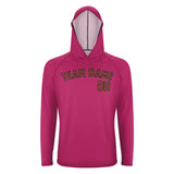 Custom Pink Coral Red UV-Hoodie