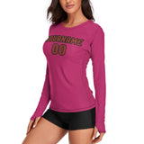 Custom Pink Coral Red Women's Long-Sleeve Shirt