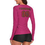 Custom Pink Coral Red Women's Long-Sleeve Shirt