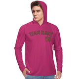 Custom Pink Coral Red UV-Hoodie