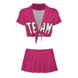 Custom Pink White Cheerleading Uniform Set