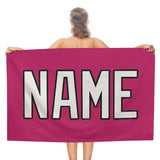 Custom Pink White Beach Towel