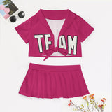Custom Pink White Cheerleading Uniform Set