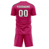 Custom Pink White Soccer Jersey