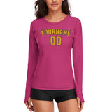 Custom Pink Yellow Women's Long-Sleeve Shirt