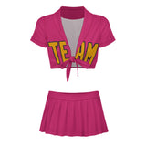 Custom Pink Yellow Cheerleading Uniform Set
