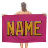 Custom Pink Yellow Beach Towel