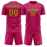 Custom Pink Yellow Soccer Jersey