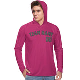Custom Pink Dark Grey UV-Hoodie