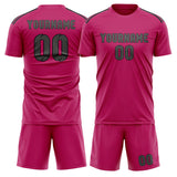 Custom Pink Dark Grey Soccer Jersey