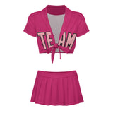 Custom Pink Light Pink Cheerleading Uniform Set