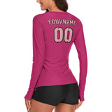 Custom Pink Light Pink Women's Long-Sleeve Shirt