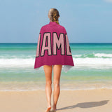 Custom Pink Light Pink Beach Towel