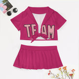 Custom Pink Light Pink Cheerleading Uniform Set