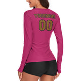 Custom Pink Khaki Women's Long-Sleeve Shirt