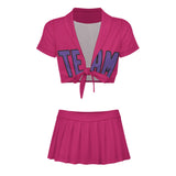 Custom Pink Light Purple Cheerleading Uniform Set