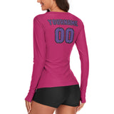 Custom Pink Light Purple Women's Long-Sleeve Shirt