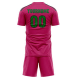 Custom Pink Emerald Green Soccer Jersey