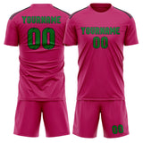 Custom Pink Emerald Green Soccer Jersey