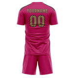 Custom Pink Light Khaki Soccer Jersey