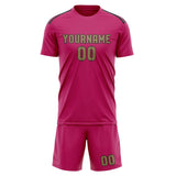 Custom Pink Light Khaki Soccer Jersey