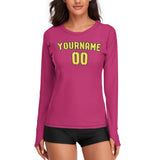 Custom Pink Light Yellow Women's Long-Sleeve Shirt