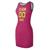 Custom Pink Light Yellow Sleeveless Vest Dress