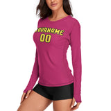 Custom Pink Light Yellow Women's Long-Sleeve Shirt