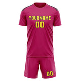 Custom Pink Light Yellow Soccer Jersey