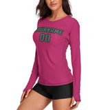 Custom Pink Blue Green Women's Long-Sleeve Shirt