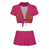 Custom Pink Orange Cheerleading Uniform Set