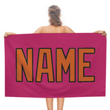 Custom Pink Orange Beach Towel