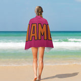 Custom Pink Orange Beach Towel