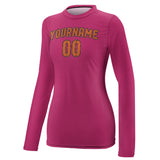 Custom Pink Orange Women's Long-Sleeve Shirt