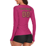 Custom Pink Copper Rose Women's Long-Sleeve Shirt