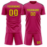 Custom Pink Gold Soccer Jersey