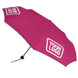 Custom Pink White Automatic Umbrella