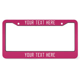 Custom Pink White License Plate Frame