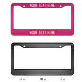 Custom Pink White License Plate Frame