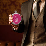 Custom Pink White Hip Flask