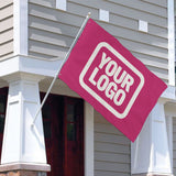 Custom Pink White Flag