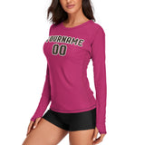 Custom Pink Brown Women's Long-Sleeve Shirt